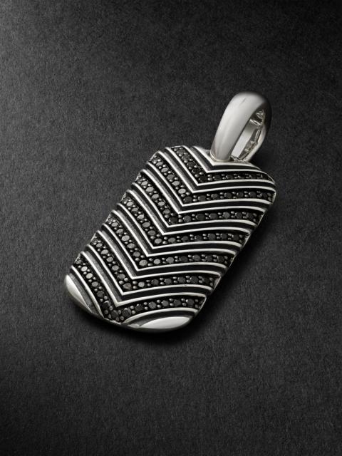 DAVID YURMAN Chevron Tag Sterling Silver Diamond Pendant