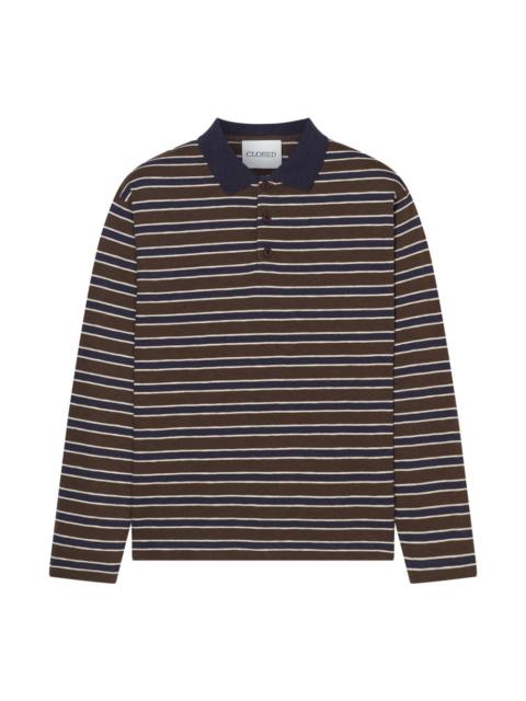 CLOSED striped long-sleeve polo shirt