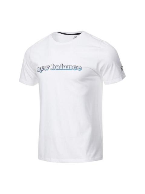 New Balance New Balance Logo Print Heathertech Short Sleeve T-shirt 'White Blue' AMT11071-WBP