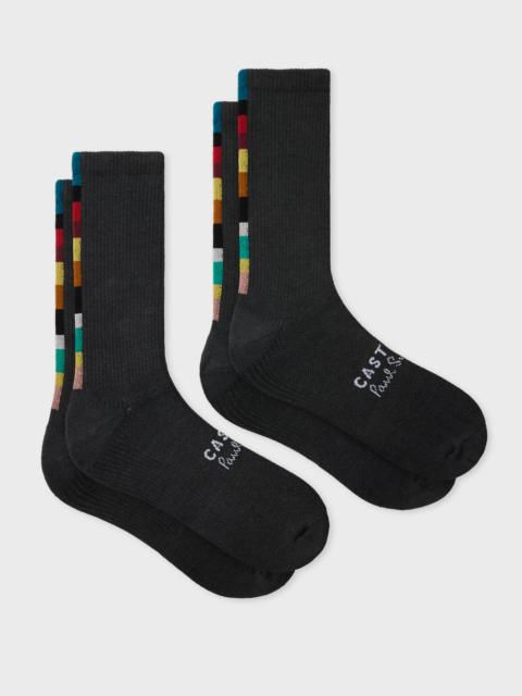 Paul Smith Paul Smith + Castore - Charcoal Technical Socks Two Pack