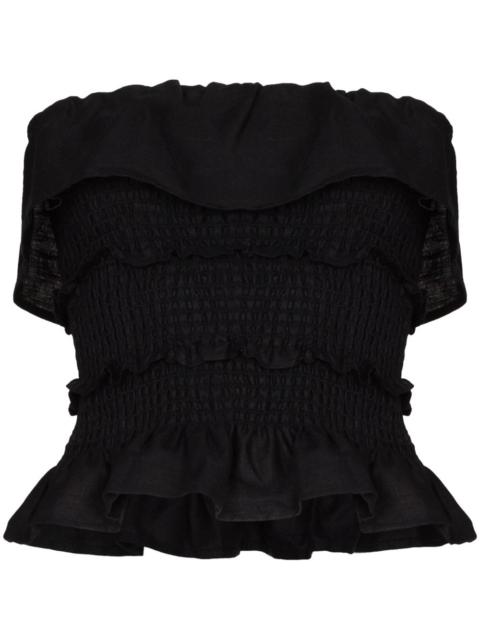 Reformation Millet smocked strapless top