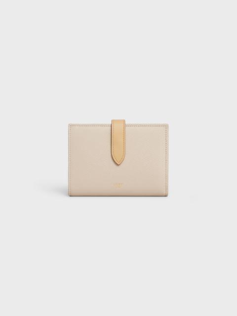 CELINE Medium strap wallet in Bicolour Grained Calfskin