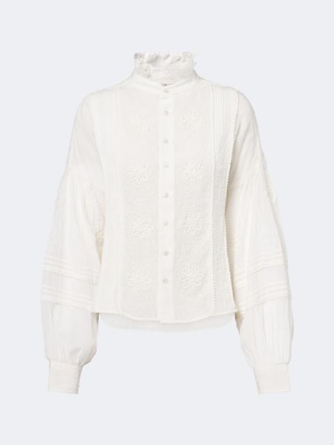Polo Ralph Lauren Embroidered ruffled blouse
