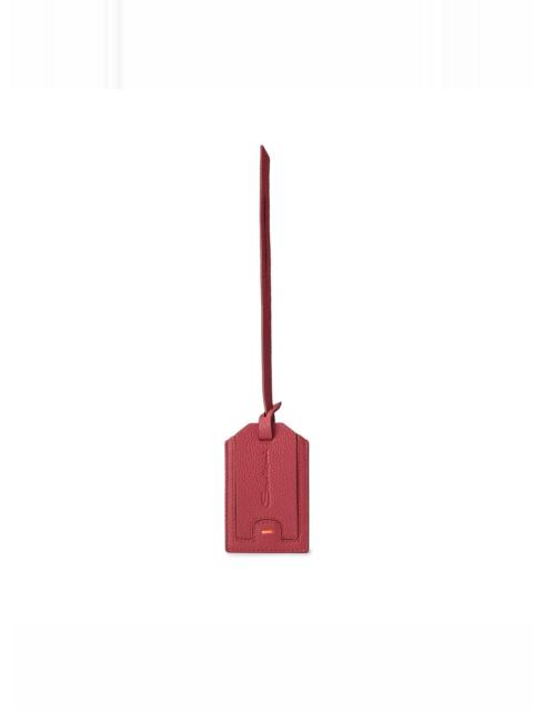 Santoni Burgundy tumbled leather luggage tag