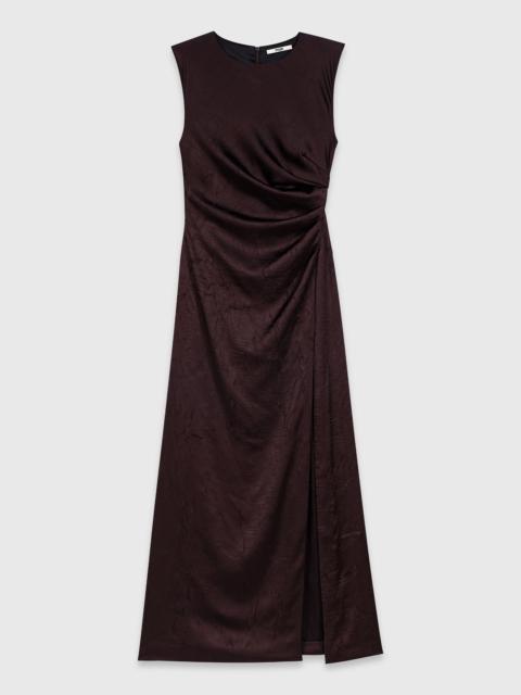 maje Satin-effect draped maxi dress