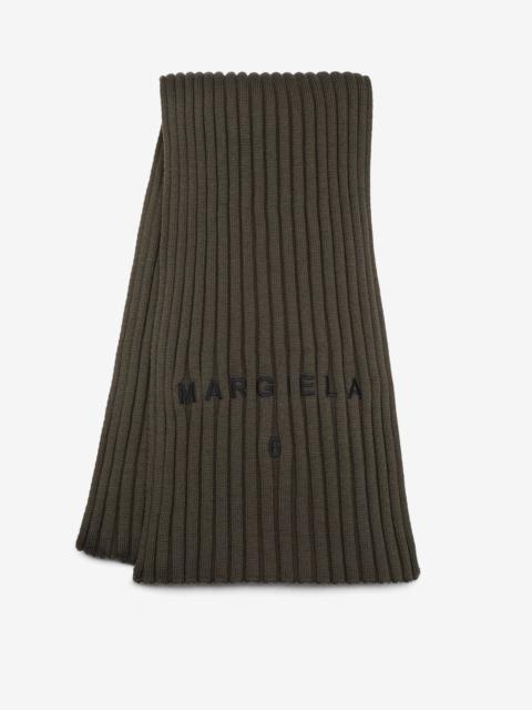 MM6 Maison Margiela Logo ribbed scarf