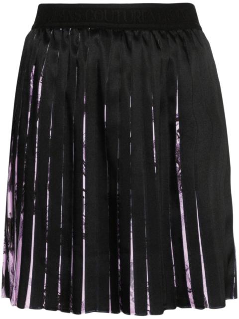 Watercolour Barocco pleated mini skirt