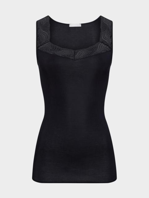 HANRO Cotton Delight Lace-Trim Tank Top