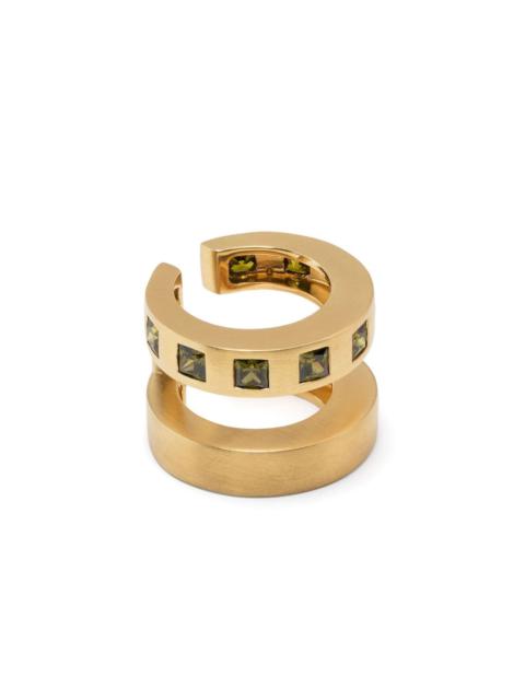 TOM WOOD Arch Zirconia Double cuff earrings