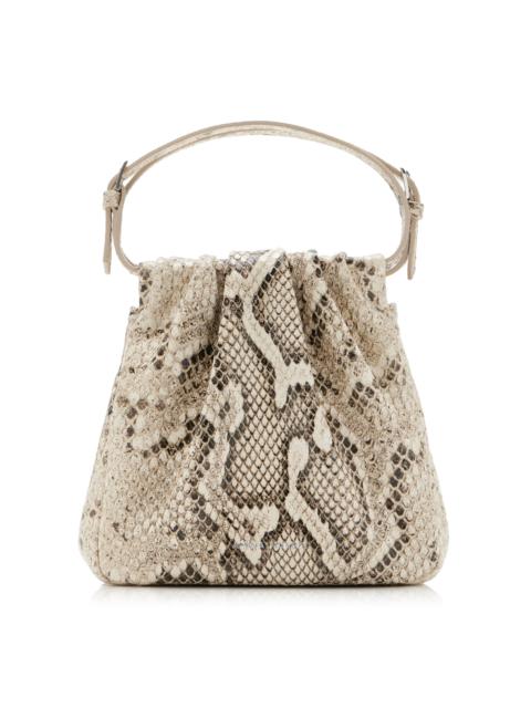 Amina Muaddi Vittoria Snake-Effect Leather Tope Handle Bag python