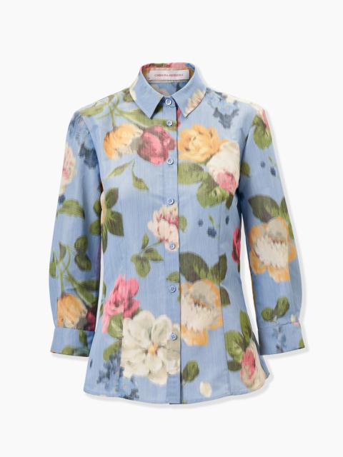 CAROLINA HERRERA Chiné Floral-Print Shirt