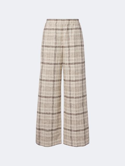 Brunello Cucinelli Cotton, silk, and hemp-blend wide-leg pants