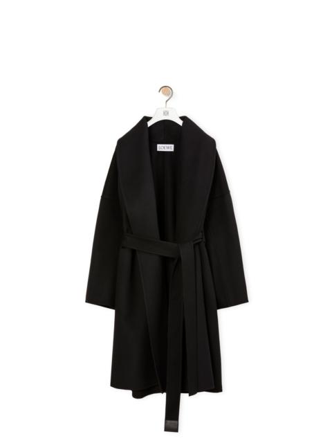 Belted coat in wool and cashmere