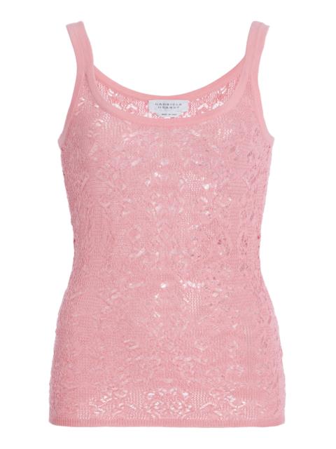 GABRIELA HEARST Pontus Wool-Silk Lace Tank Top pink