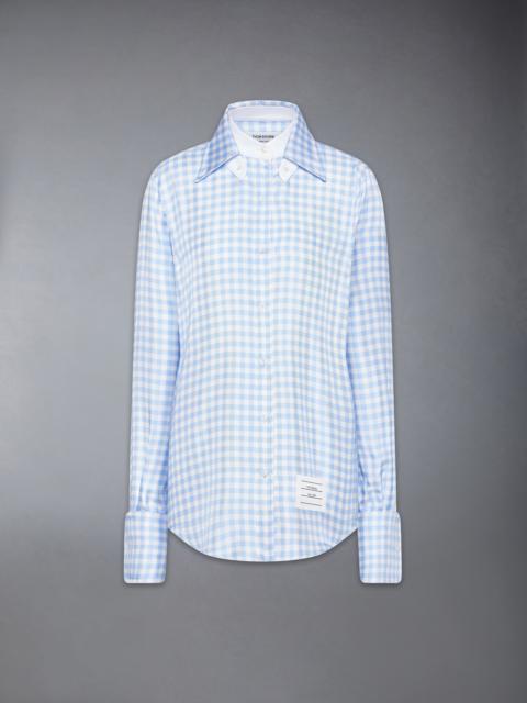 Thom Browne SILK TWILL GINGHAM SHIRT