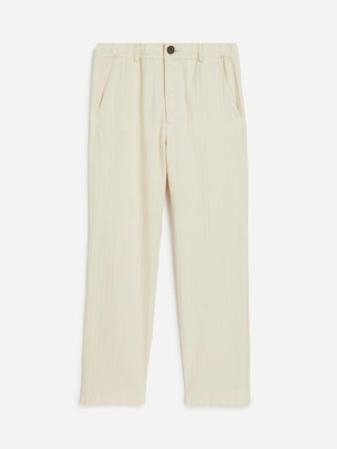 Oliver Spencer Ecru Herringbone Drawstring Trousers