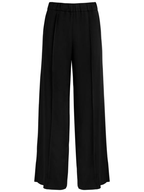 Wide-leg satin trousers