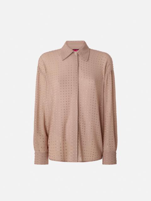 PINKO RHINESTONED GEORGETTE SHIRT