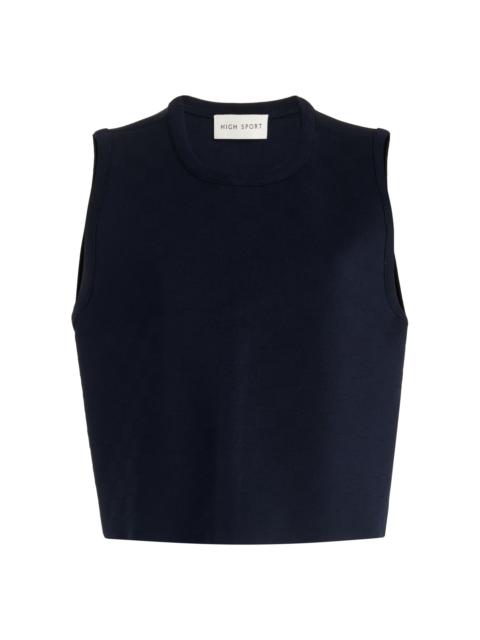 HIGH SPORT NSFW Stretch-Knit Tank Top navy