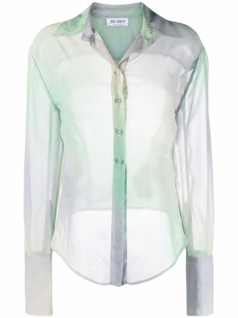THE ATTICO gradient mesh button-up shirt