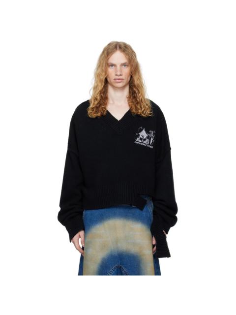 RRR123 Black Penta Cropped Sweater