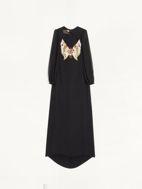 Valentino EMBROIDERED GEORGETTE LONG DRESS
