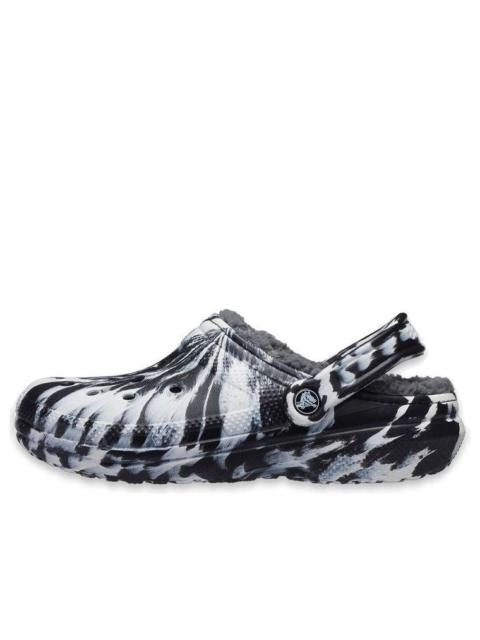 crocs (WMNS) Crocs Classic Lined Clog Outdoor Sandals 'Marbled White Black' 207180-103