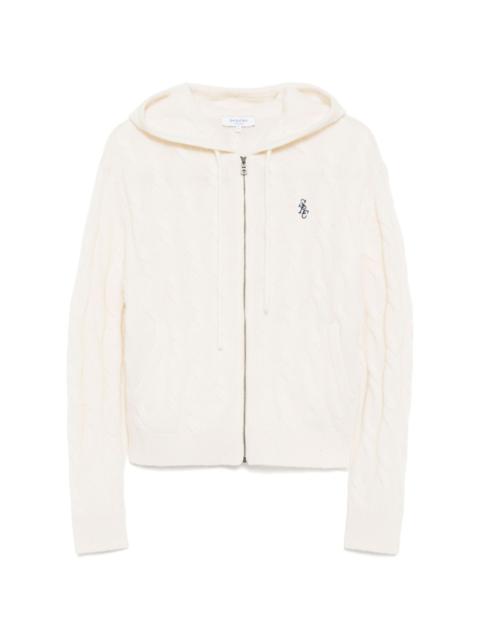 Sporty & Rich SRC Cableknit Cashmere Zip Hoodie