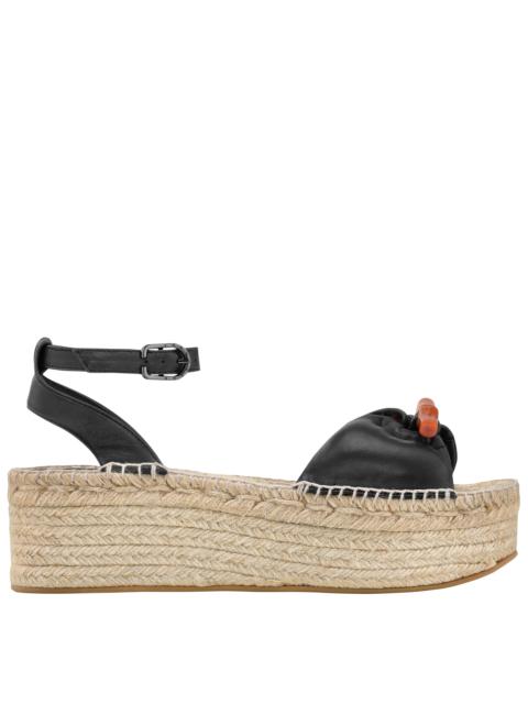 Longchamp Roseau Wedge espadrilles Black - Leather