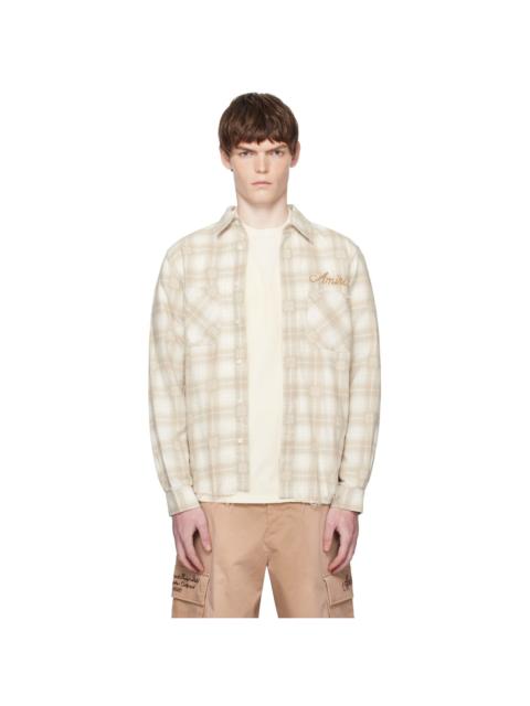 AMIRI Beuge Bleach Bandana Patch Flannel Shirt