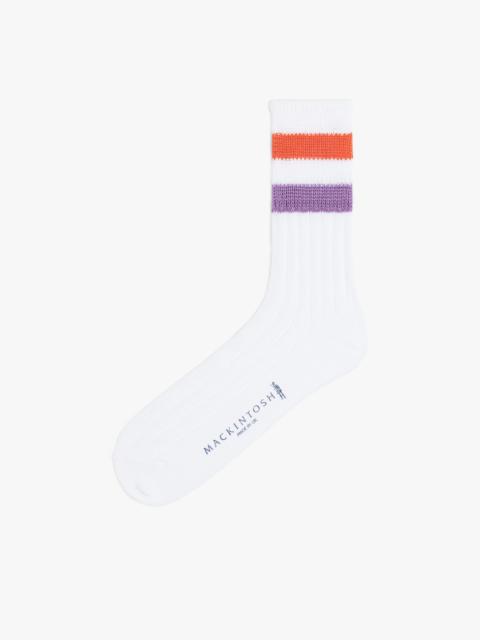 Mackintosh ORANGE & PURPLE STRIPED COTTON SOCKS