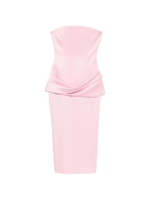 ALEX PERRY strapless draped dress