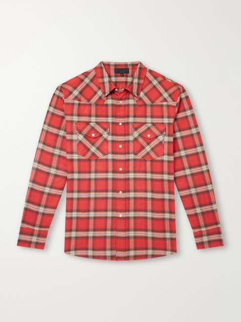 NILI LOTAN Travis Checked Cotton-Flannel Shirt