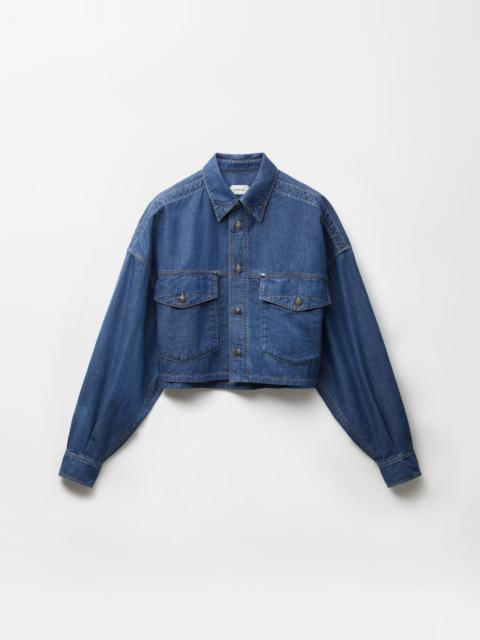 VERSACE Chambray Denim Crop Shirt