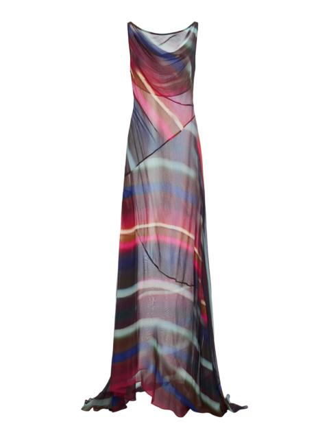 CHRISTOPHER JOHN ROGERS Louie Stripe Maxi Dress black