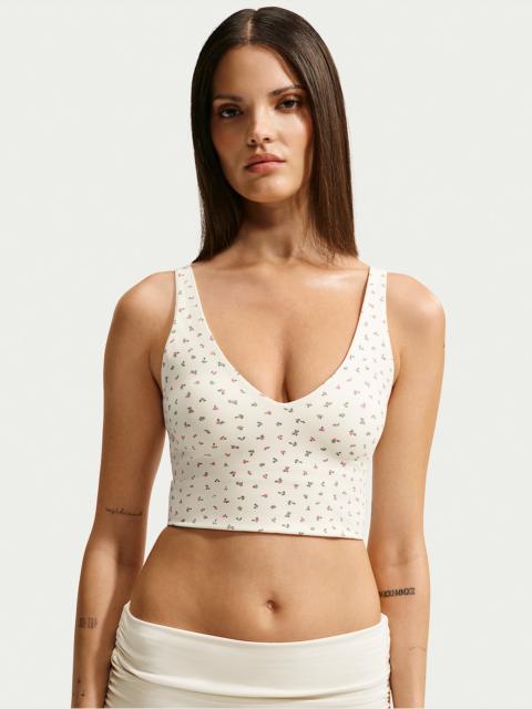 Nike NikeSKIMS Matte Women's Printed V-Neck Long-Line Bra