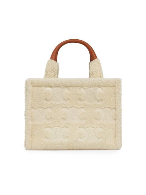 CELINE Small cabas thais in shearling with Triomphe embroideries