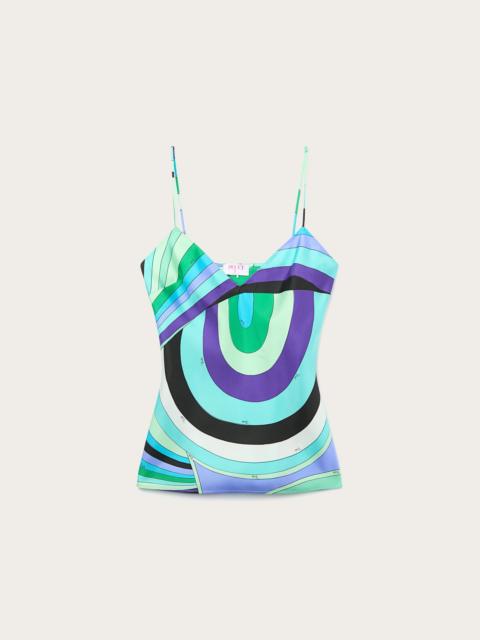PUCCI IRIDE PRINT SILK TWILL TOP