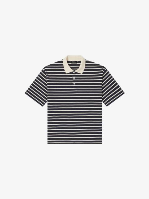 A.P.C. STRIPED POLO SHIRT WITH CONTRASTING COLLAR