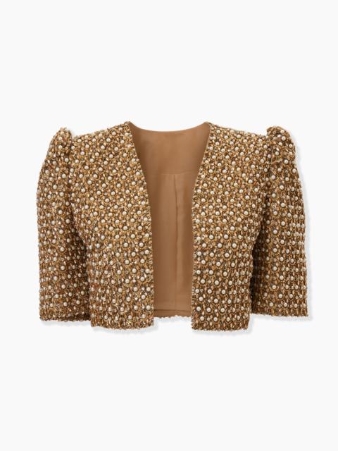 CAROLINA HERRERA Gold Embellished Cropped Jacket
