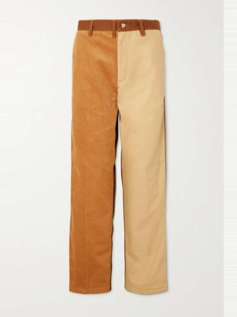 Marni + Carhartt WIP color-block corduroy and cotton-canvas straight-leg pants