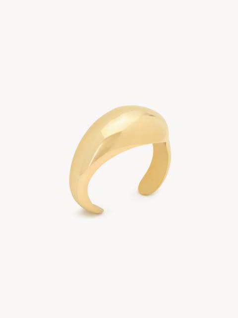 SAINT LAURENT TEARDROP DOME CUFF IN METAL