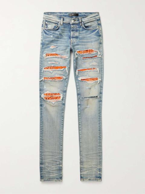 Thrasher Skinny-Fit Panelled Distressed Jeans