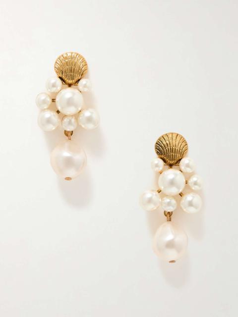 Odine gold-tone faux pearl earrings