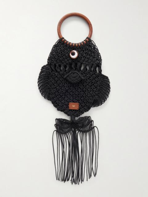 Anya Hindmarch Macrame Leather-trimmed Cotton Clutch