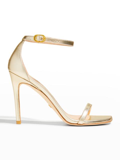 Nudistcurve Metallic Ankle-Strap Sandals