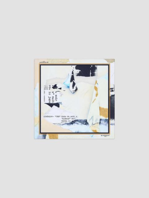 Givenchy Men's Small Square Scarf in Silk with Ripped Papers Print - Multicolored