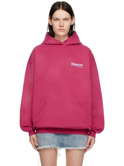 BALENCIAGA Pink Embroidered Hoodie