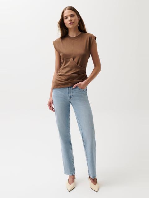 PISTOLA ALEKS MID RISE STRAIGHT LONG JEAN- AEGAN