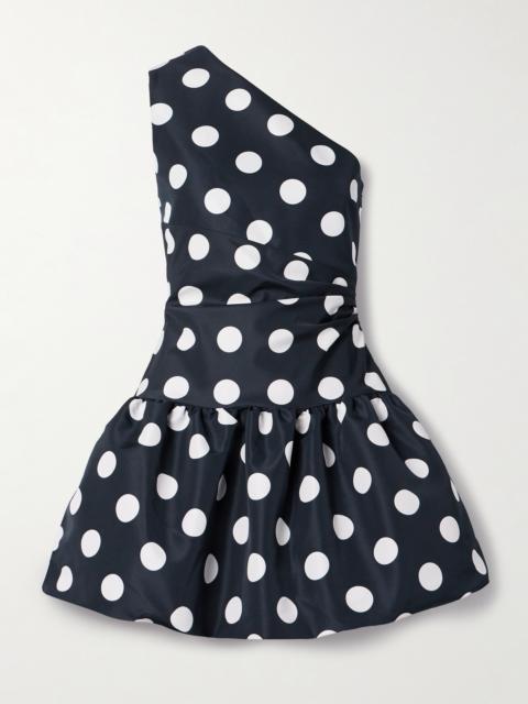 PATOU One-shoulder Polka-dot Faille Mini Dress